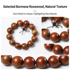 Premium Burmese Rosewood Beaded Bracelet | Traditional Craftsmanship for Refined Taste