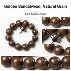 Luxury Golden Silk Rosewood Beaded Bracelet | Oriental Aesthetic Jewelry for Mindfulness