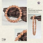 Premium Orange Moonstone Beaded Bracelet | Hand-Polished Natural Gemstone Jewelry for Inner Peace & Radiance