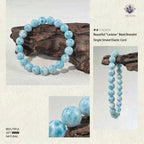 Premium Larimar Beaded Bracelet | Hand-Polished Natural Gemstone Jewelry for Peace & Communication