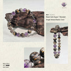 Premium Black Gold Super Seven Beaded Bracelet | Hand-Polished Natural Gemstone Jewelry for Wisdom & Balance
