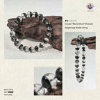Premium Black Phantom Quartz Beaded Bracelet | Hand-Polished Natural Crystal Jewelry for Clarity & Protection