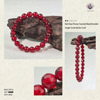 Premium Red Fire Quartz Beaded Bracelet | Hand-Polished Natural Gemstone Jewelry for Abundance & Passion