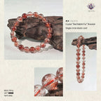 Premium Red Rabbit Hair Quartz Beaded Bracelet | Hand-Polished Natural Gemstone Jewelry for Energy & Radiance