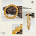 Premium Yellow Agate Beaded Bracelet | Hand-Polished Natural Gemstone Jewelry for Joy & Balance