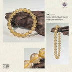 Premium Yellow Rabbit Hair Quartz Bracelet | Hand-Polished Natural Gemstone Jewelry for Joy & Prosperity