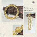 Premium Yellow Fluorite Beaded Bracelet | Hand-Polished Natural Gemstone Jewelry for Abundance & Focus