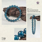 Premium Indicolite Blue Tourmaline Bracelet | Hand-Polished Natural Gemstone Jewelry for Wisdom & Confidence
