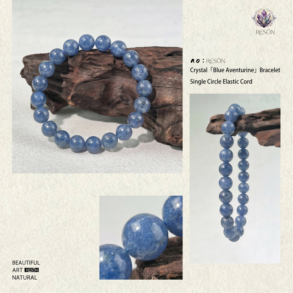 Premium Blue Aventurine Beaded Bracelet | Hand-Polished Natural Gemstone Jewelry for Inner Peace & Focus