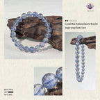 Premium Blue Rutilated Quartz Beaded Bracelet | Hand-Polished Natural Gemstone Jewelry for Abundance