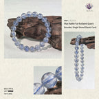 Premium Blue Rabbit Hair Quartz Beaded Bracelet | Hand-Polished Natural Gemstone Jewelry for Inner Peace & Clarity