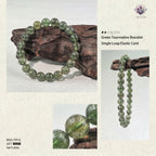 Premium Green Tourmaline Beaded Bracelet | Hand-Polished Natural Gemstone Jewelry for Harmony & Growth
