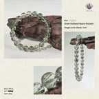 Premium Green Rutilated Quartz Beaded Bracelet | Hand-Polished Natural Gemstone Jewelry for Abundance