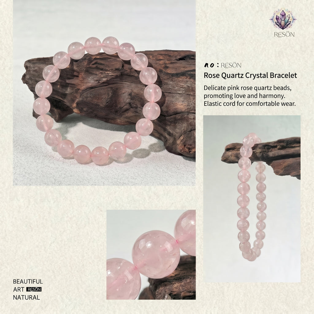 Premium Madagascar Rose Quartz Beaded Bracelet | Hand-Polished Natural Gemstone Jewelry for Elegance & Harmony
