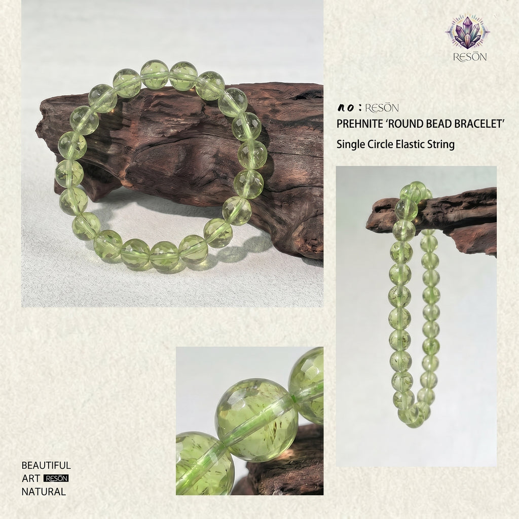 Authentic Prehnite Crystal Bracelet | The "Stone of Prophecy" | Unique Healing Gemstone Jewelry