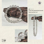 Premium Silver Rutilated Quartz Beaded Bracelet | Hand-Polished Natural Gemstone Jewelry for Wisdom & Confidence