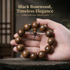 Premium Black Rosewood Beaded Bracelet | Traditional Craftsmanship for Modern Minimalist Style