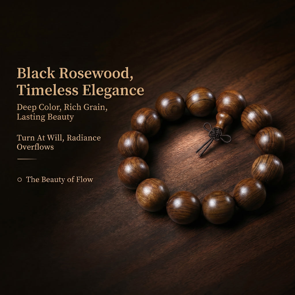 Premium Black Rosewood Beaded Bracelet | Traditional Craftsmanship for Modern Minimalist Style