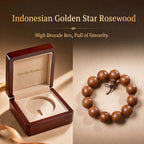 Luxury Indonesian Rosewood Beaded Bracelet | Hand-Polished Gold-Dust Grain for Refined Taste