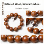 Luxury Indonesian Rosewood Beaded Bracelet | Hand-Polished Gold-Dust Grain for Refined Taste
