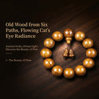 Premium Six-Striped Buddhist Wood Beaded Bracelet | Hand-Polished Heritage Craftsmanship