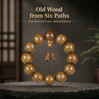 Premium Six-Striped Buddhist Wood Beaded Bracelet | Hand-Polished Heritage Craftsmanship