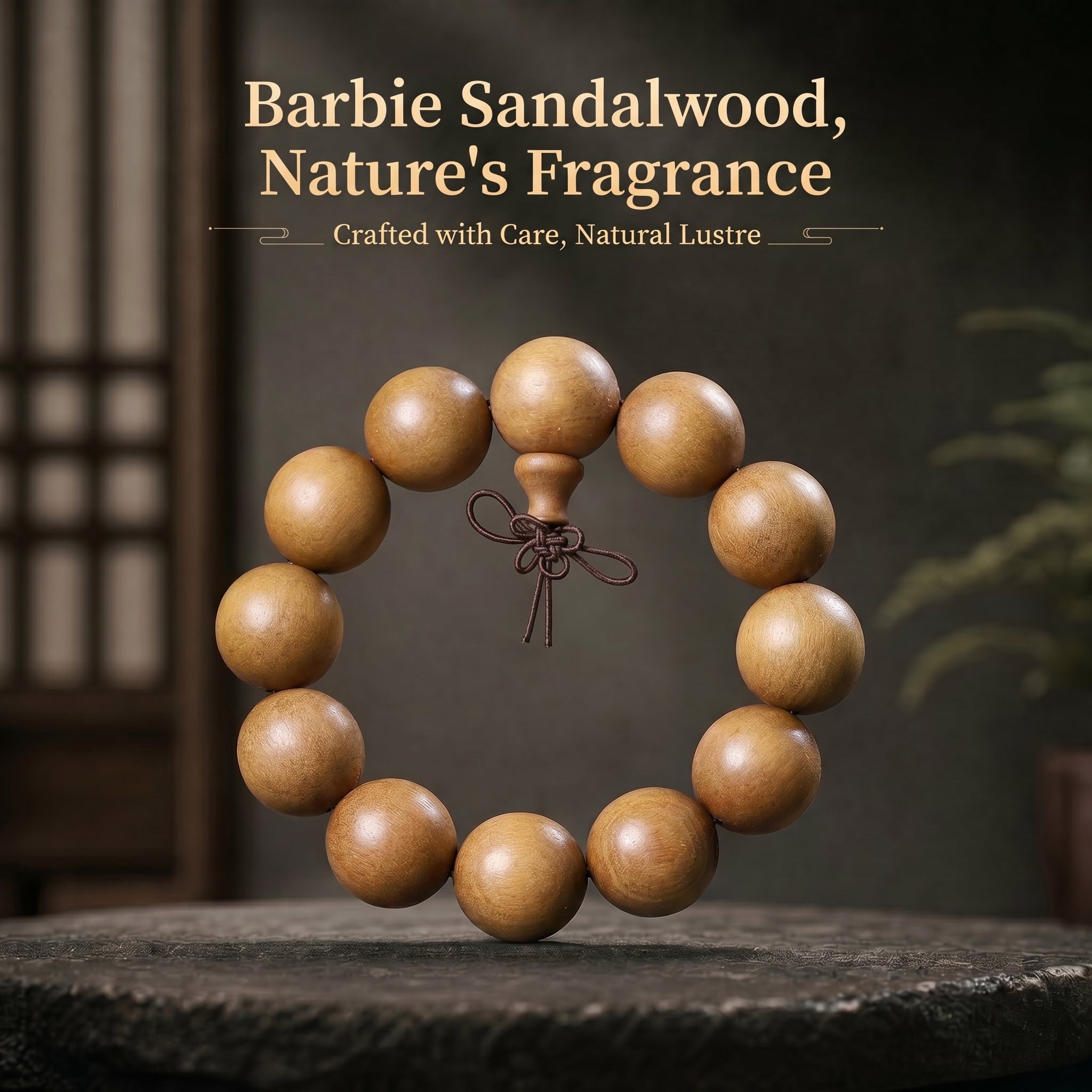 Luxury Fragrant Sandalwood Beaded Bracelet | Modern Oriental Style for Serenity