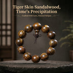 Luxury Tiger-Striped Rosewood Beaded Bracelet | Oriental Aesthetic for Refined Taste