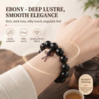 Luxury Ebony Beaded Bracelet | Minimalist Oriental Aesthetic for Refined Taste
