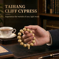 Luxury Ancient Cliff Cypress Beaded Bracelet | Rare Aromatic Wood for Mindfulness & Style