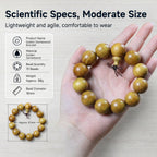 Luxury Golden Sandalwood Beaded Bracelet | Artisan-Crafted Oriental Heritage Jewelry