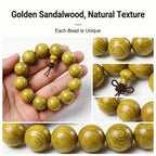 Luxury Golden Sandalwood Beaded Bracelet | Artisan-Crafted Oriental Heritage Jewelry