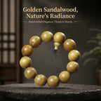 Luxury Golden Sandalwood Beaded Bracelet | Artisan-Crafted Oriental Heritage Jewelry