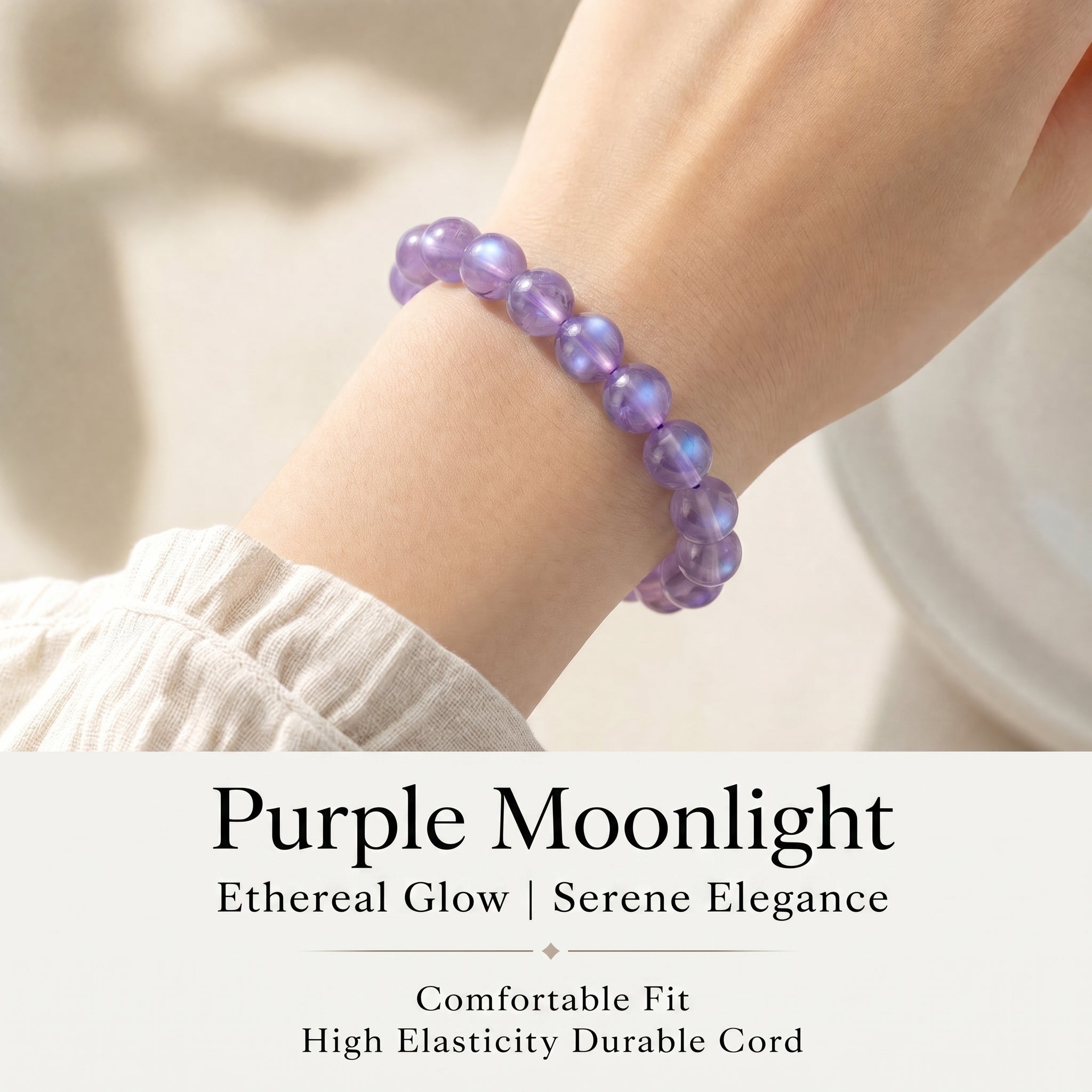 Authentic Amethyst Bracelet with Moonlight Glow | The "Stone of Spirituality" | Unique Healing Crystal Jewelry