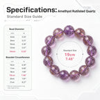 Authentic Purple Rutilated Quartz Bracelet | The "Stone of Prosperity" | Unique Healing Crystal Jewelry