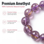 Authentic Purple Rutilated Quartz Bracelet | The "Stone of Prosperity" | Unique Healing Crystal Jewelry