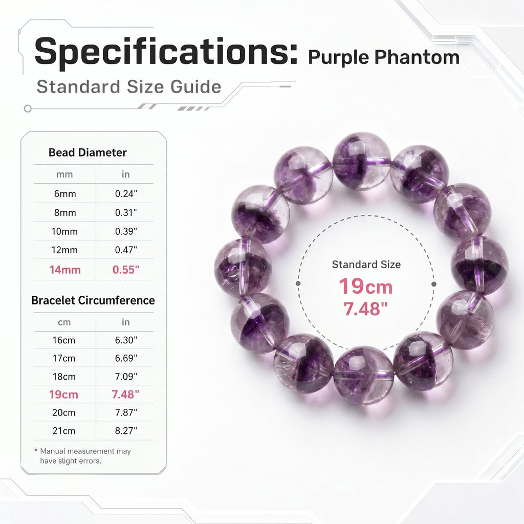Authentic Purple Phantom Quartz Bracelet | The "Phantom Crystal" | Unique Healing Gemstone Jewelry