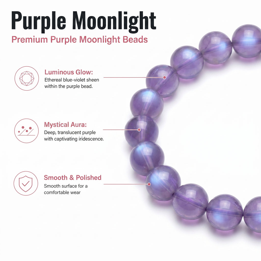 Authentic Amethyst Bracelet with Moonlight Glow | The "Stone of Spirituality" | Unique Healing Crystal Jewelry