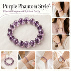 Authentic Purple Phantom Quartz Bracelet | The "Phantom Crystal" | Unique Healing Gemstone Jewelry