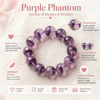 Authentic Purple Phantom Quartz Bracelet | The "Phantom Crystal" | Unique Healing Gemstone Jewelry