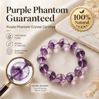 Authentic Purple Phantom Quartz Bracelet | The "Phantom Crystal" | Unique Healing Gemstone Jewelry