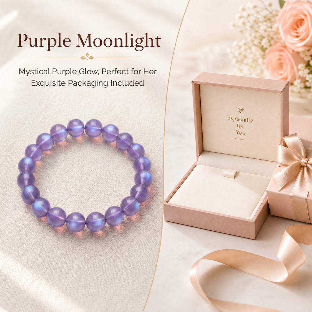 Authentic Amethyst Bracelet with Moonlight Glow | The "Stone of Spirituality" | Unique Healing Crystal Jewelry