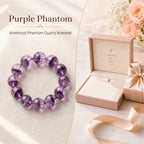 Authentic Purple Phantom Quartz Bracelet | The "Phantom Crystal" | Unique Healing Gemstone Jewelry