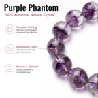 Authentic Purple Phantom Quartz Bracelet | The "Phantom Crystal" | Unique Healing Gemstone Jewelry