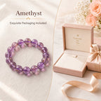 Authentic Purple Rutilated Quartz Bracelet | The "Stone of Prosperity" | Unique Healing Crystal Jewelry