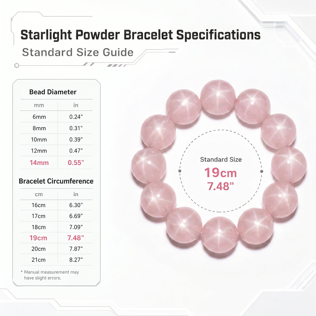 Premium Star Rose Quartz Beaded Bracelet | Hand-Polished Natural Gemstone Jewelry for Attraction & Inner Peace