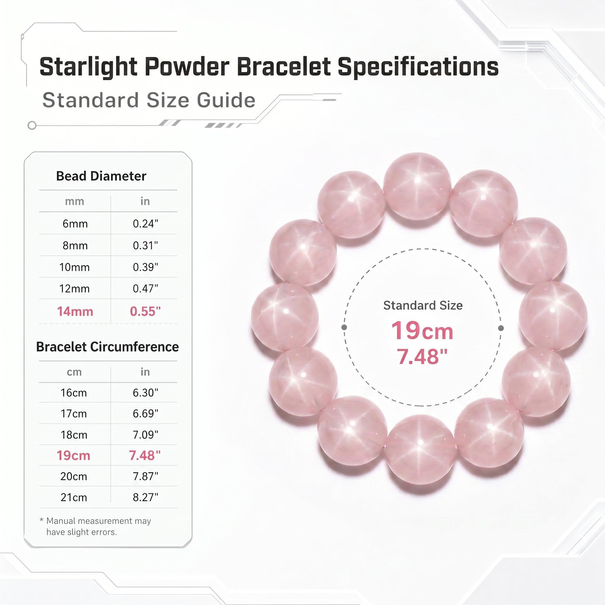 Premium Star Rose Quartz Beaded Bracelet | Hand-Polished Natural Gemstone Jewelry for Attraction & Inner Peace