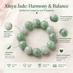 Authentic Xiuyan Jade Bracelet with Crystal Accents | The "Stone of Vitality" | Modern Boho-Chic Jewelry