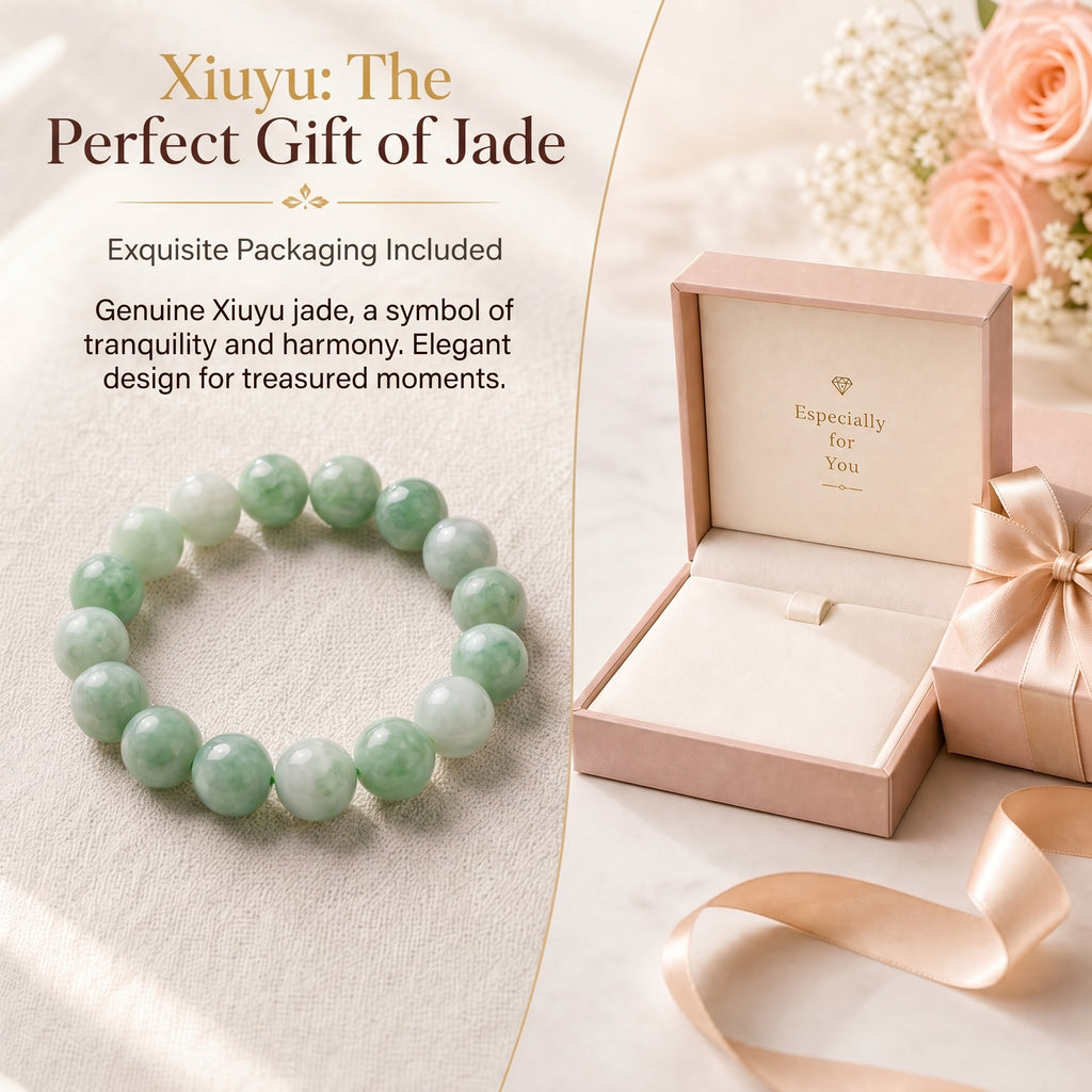 Authentic Xiuyan Jade Bracelet with Crystal Accents | The "Stone of Vitality" | Modern Boho-Chic Jewelry