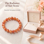 Premium Sunstone Beaded Bracelet | Hand-Polished Natural Gemstone Jewelry for Energy & Confidence